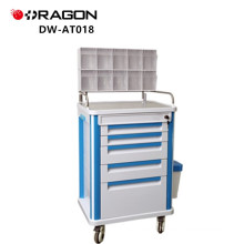 Doctor Or Nurse Using Hospital Medical Cart With Drawers Anesthesia Trolley